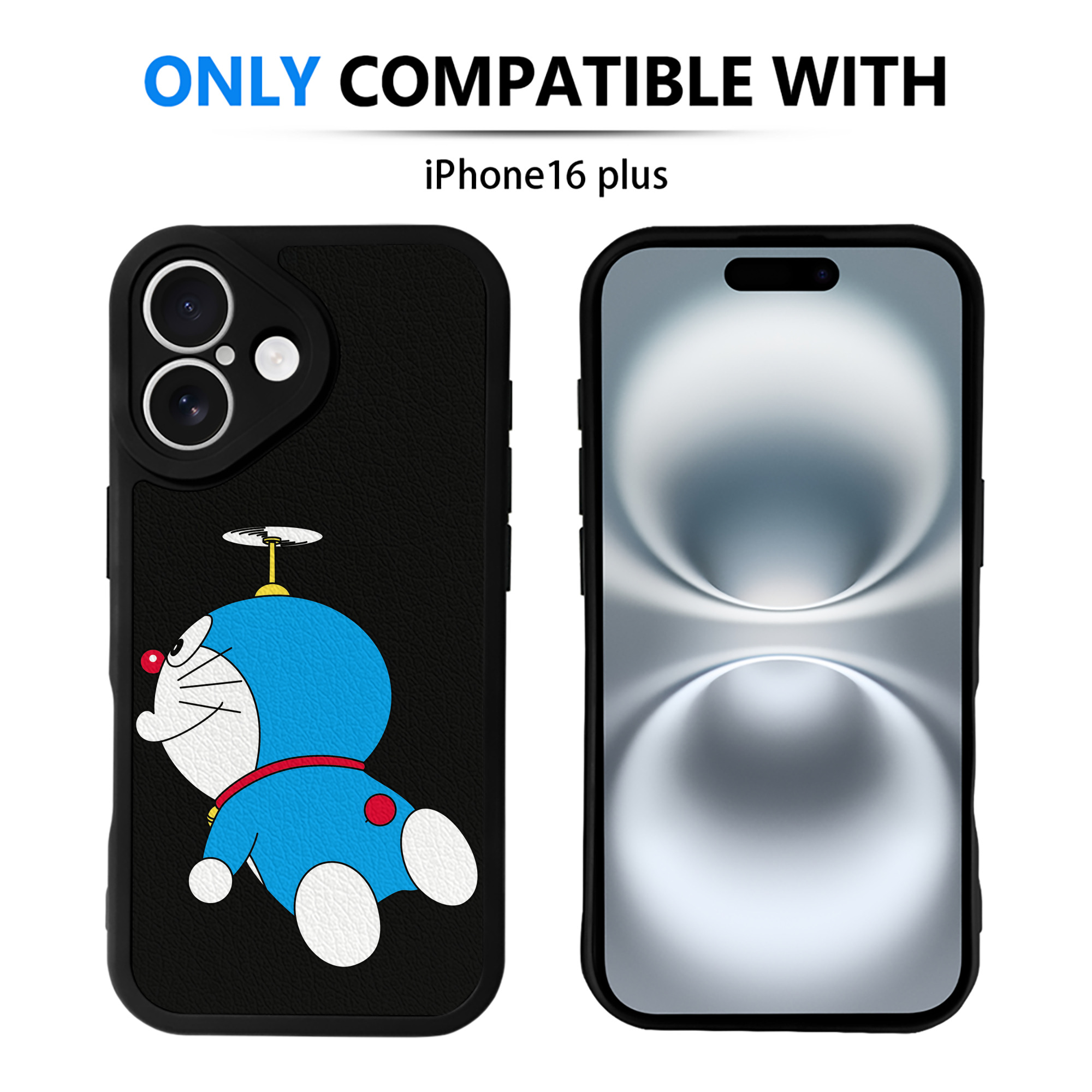 （画像用） ドラえもん Doraemon 【iPhone 16シリーズ対応】シリコンスマホケース（レザー調） 材質：シリコン